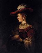 REMBRANDT Harmenszoon van Rijn, Saskia in Pompous Dress